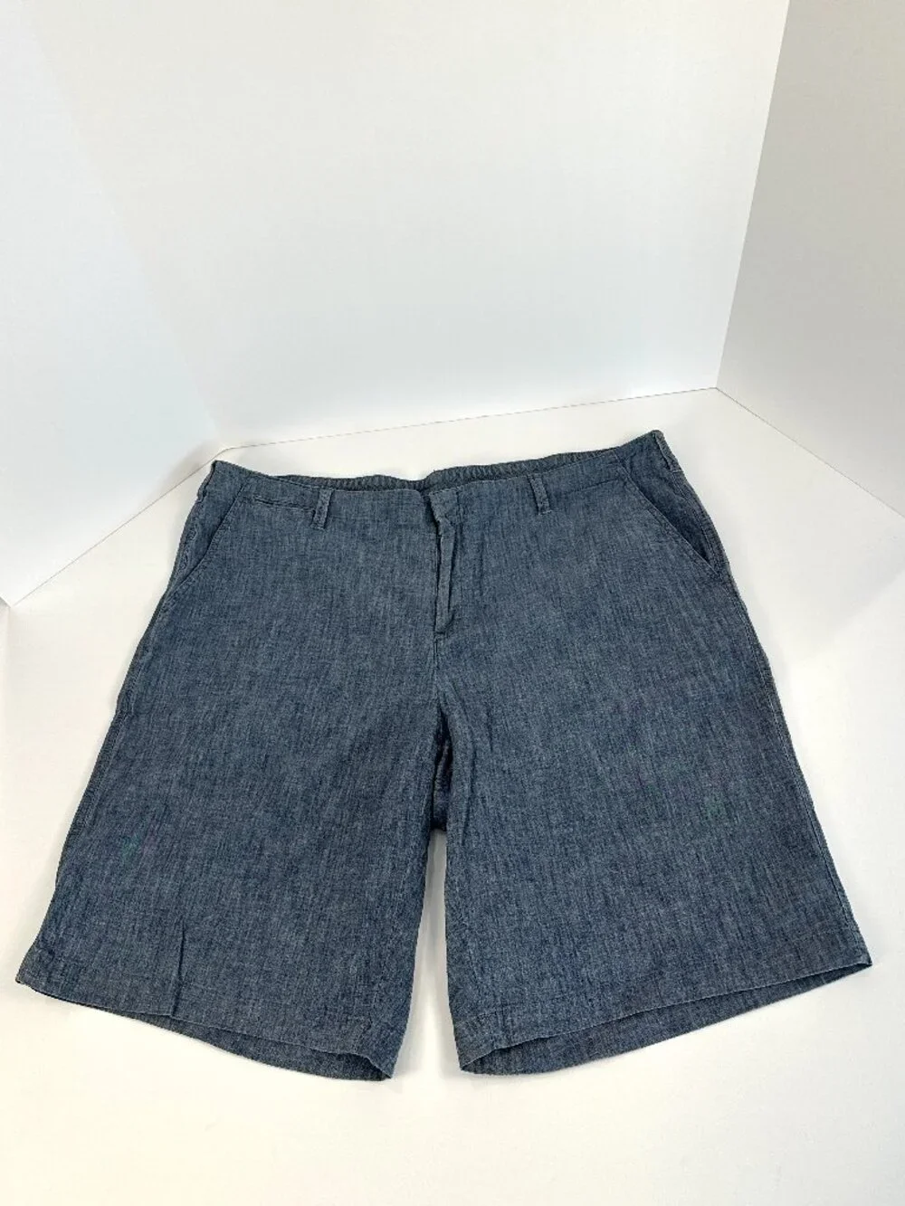 Lands' End Denim Chambrey Bermuda Shorts